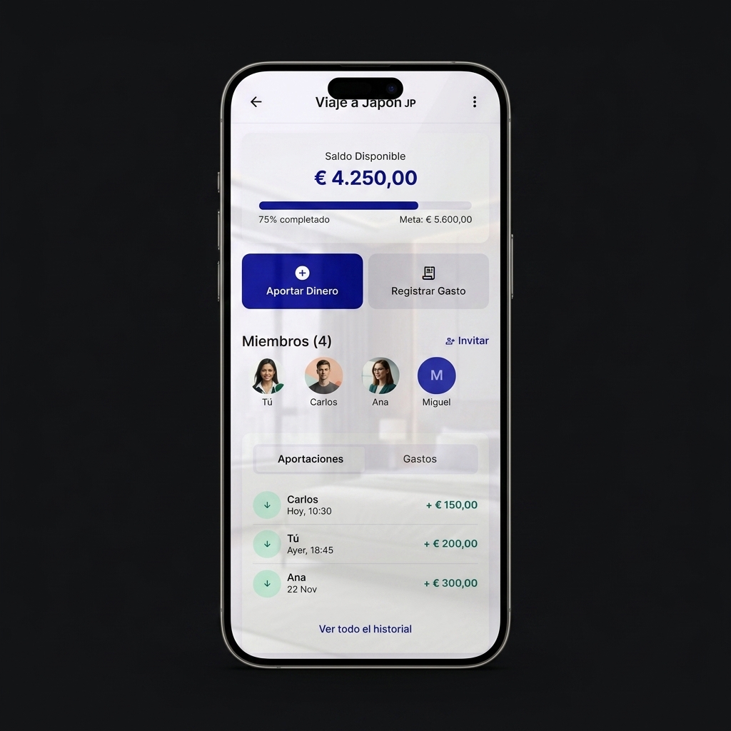 Real KYVO application groups interface shown on a floating mockup of an iPhone 16 Pro